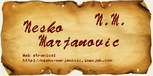 Neško Marjanović vizit kartica